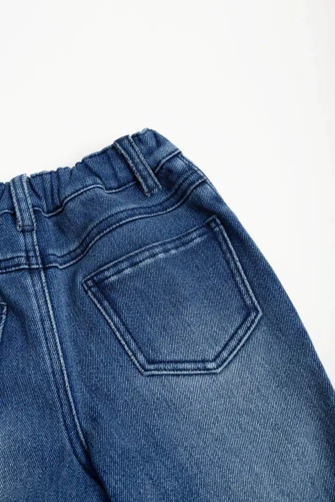 Starry Flare Knit Denim Pants