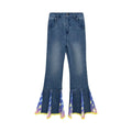 Starry Flare Knit Denim Pants