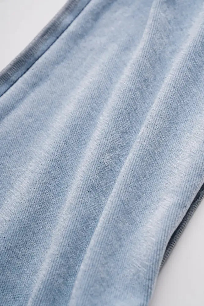 Starry Flare Knit Denim Pants