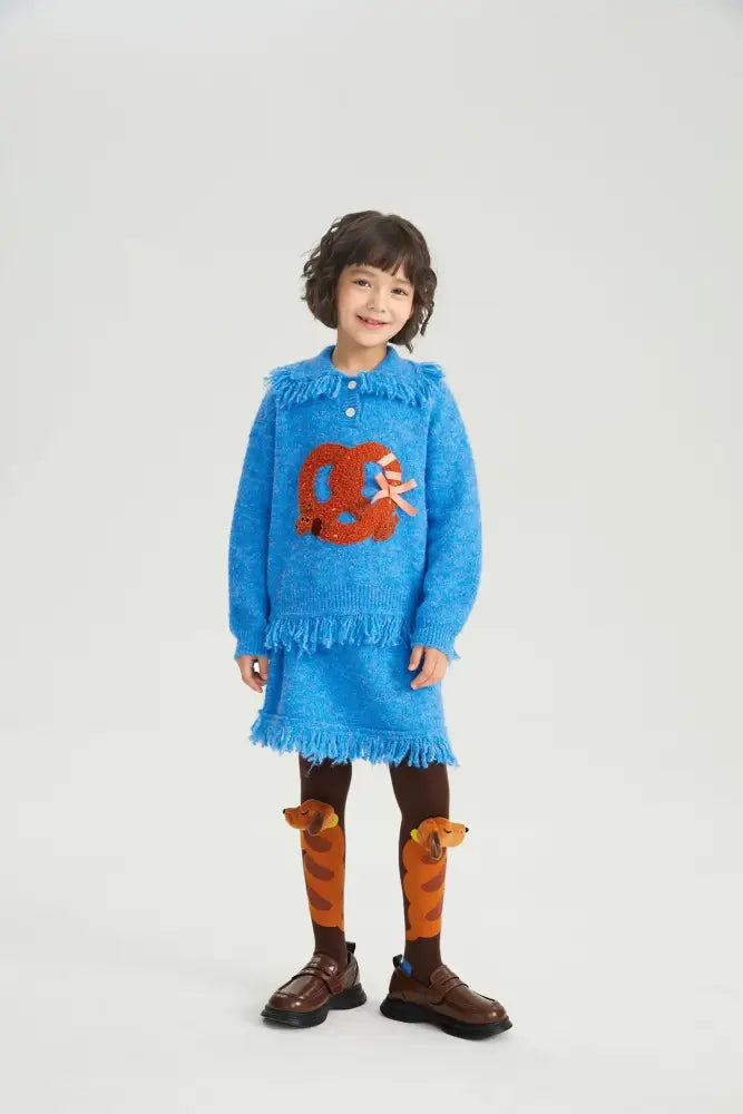 Twisted Bread Dog Alpaca-Feel Knit Skirt