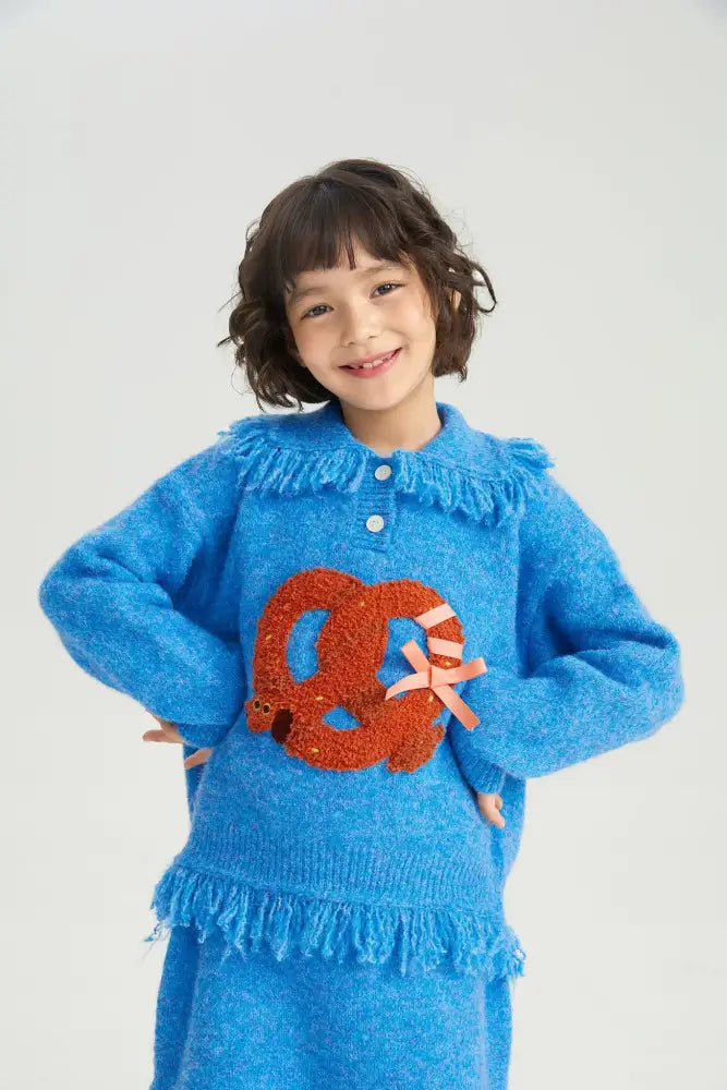 Twisted Bread Dog Alpaca-Feel Knit Sweater