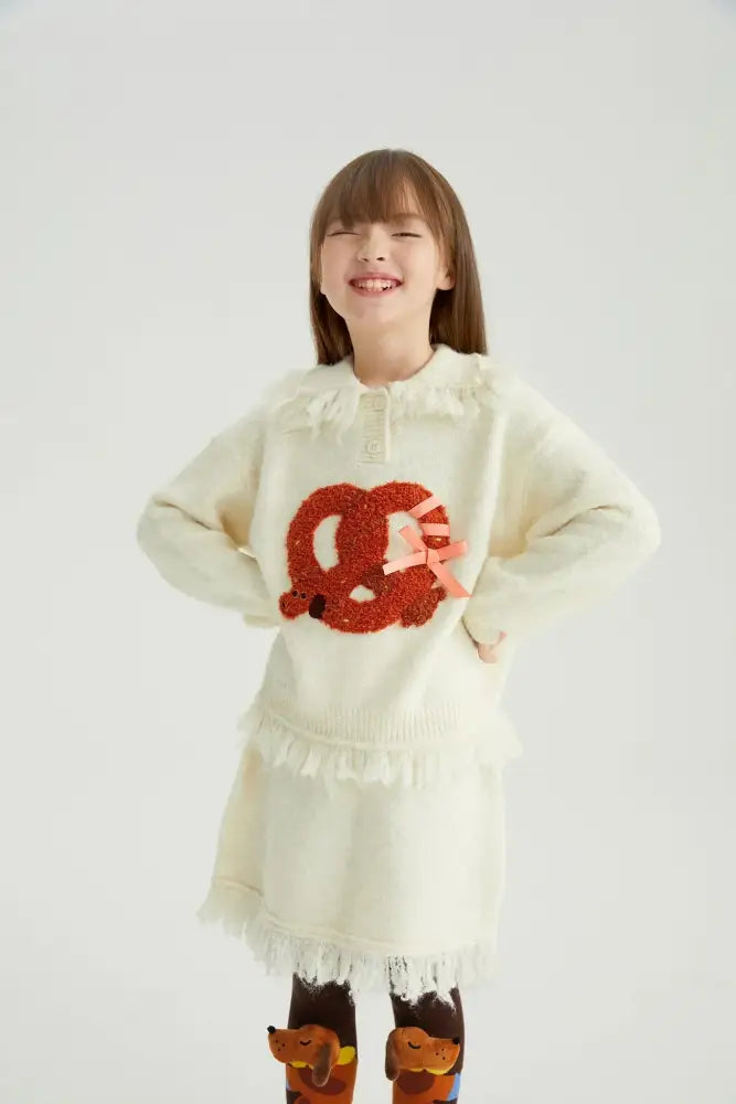 Twisted Bread Dog Alpaca-Feel Knit Sweater