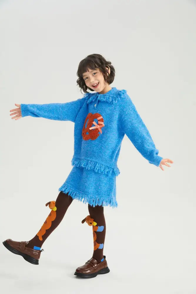 Twisted Bread Dog Alpaca-Feel Knit Sweater