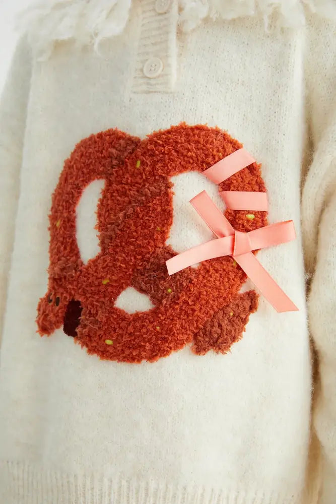 Twisted Bread Dog Alpaca-Feel Knit Sweater