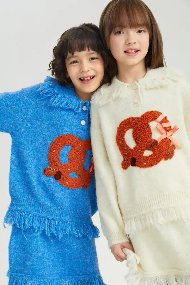 Twisted Bread Dog Alpaca-Feel Knit Sweater