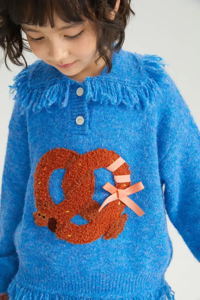 Twisted Bread Dog Alpaca-Feel Knit Sweater